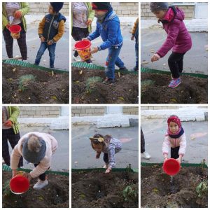 În IET nr.161, în procesul de sădire a florilor sunt implicați cât angajații instituției, atât și micuții gospodari